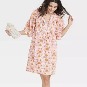 Plus size Orange 70s Floral Babydoll Dress | Universal Thread 4x